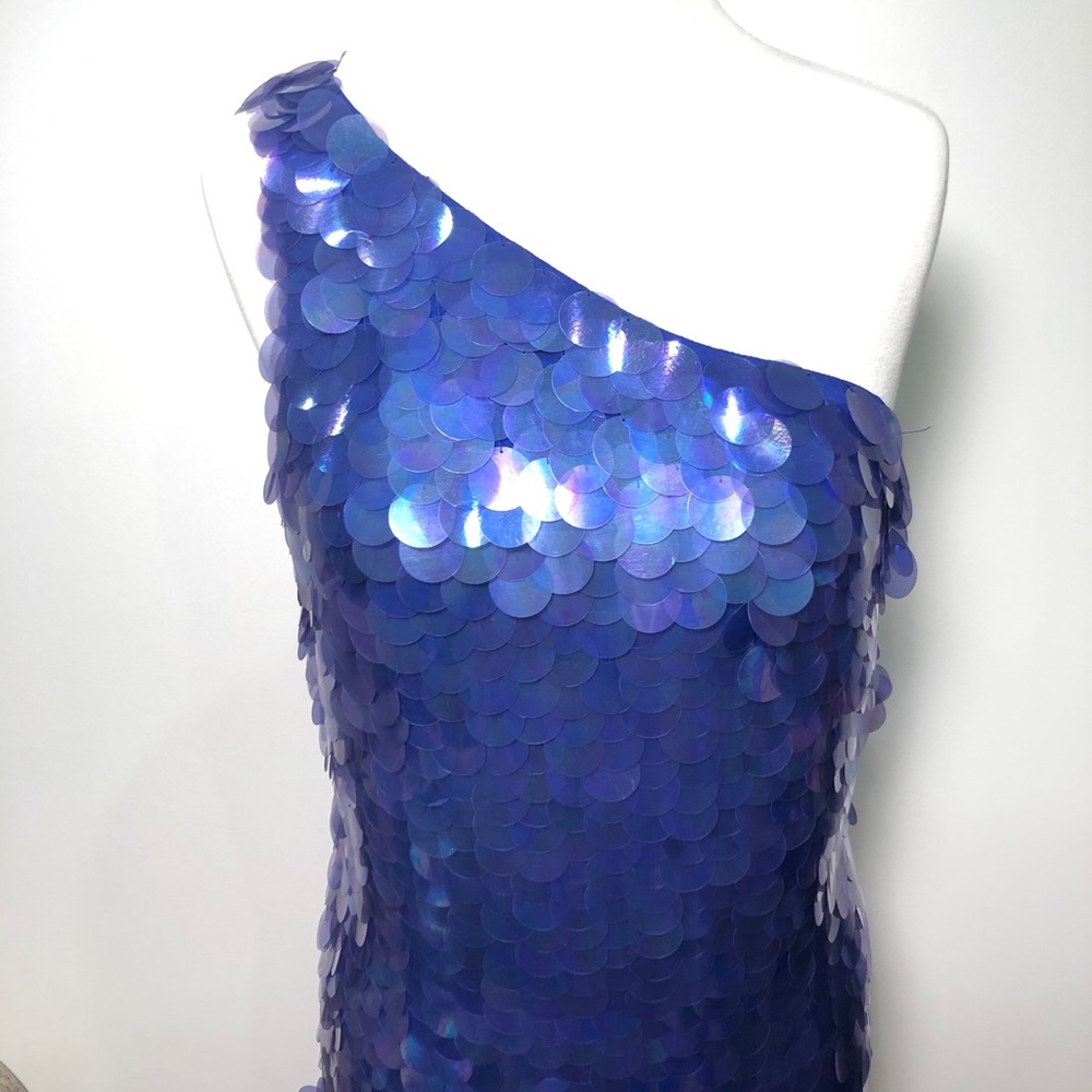 Adrianna Papell one shoulder disco dress - Picture 7 of 7